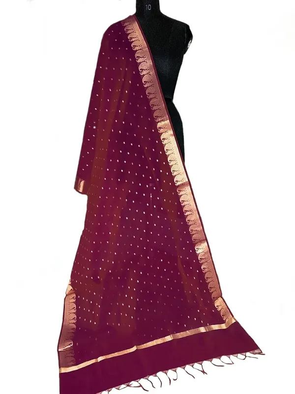 Maroon_Chanderi_Premium_And_Elegant_Dupatta_For_Women