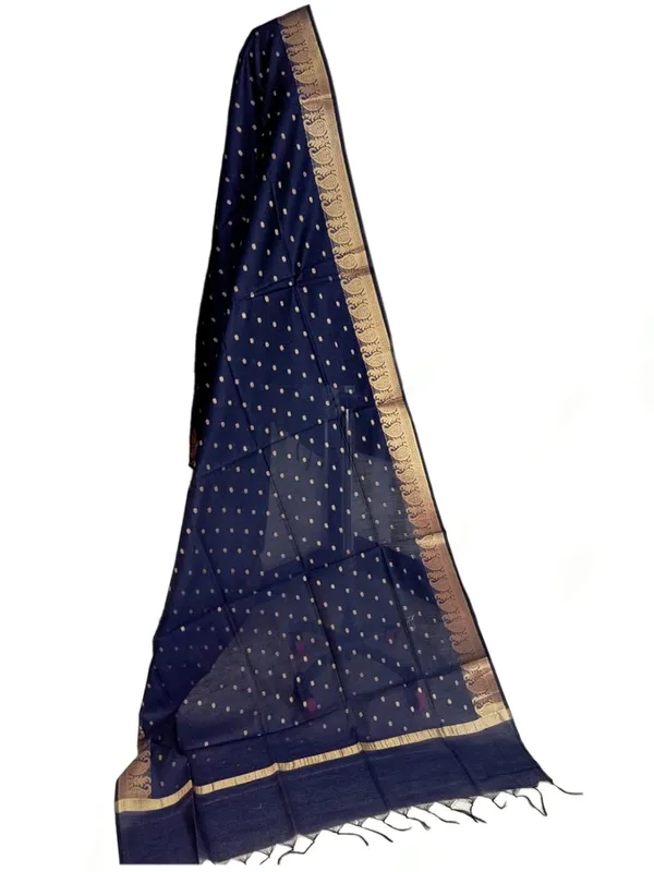 Dark_Blue_Chanderi_Premium_And_Elegant_Dupatta_For_Women