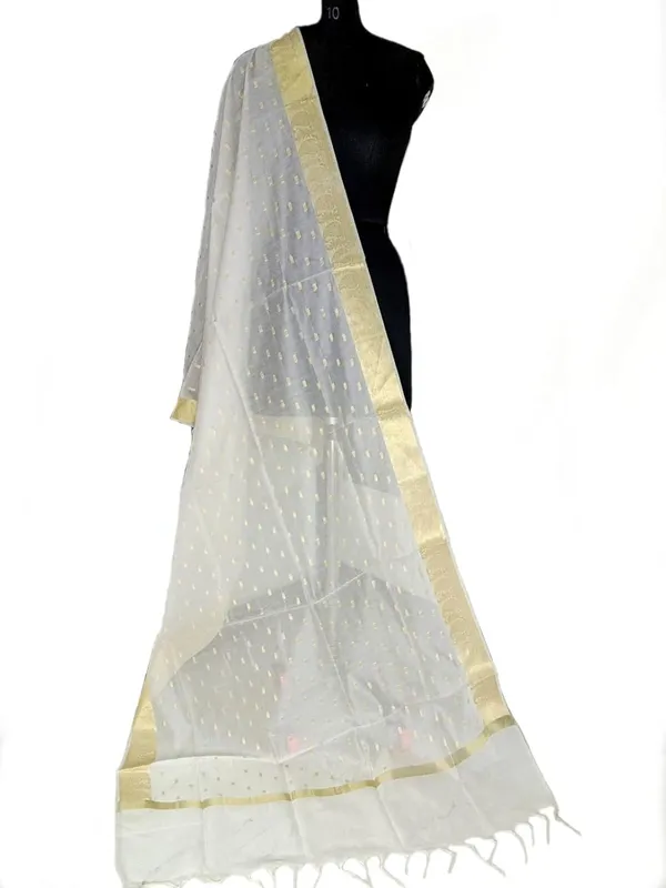 White_Chanderi_Premium_And_Elegant_Dupatta_For_Women