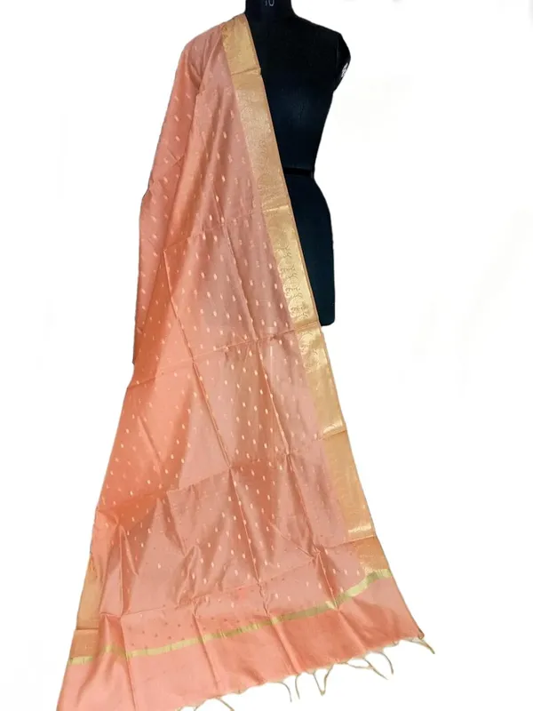 Peach_Chanderi_Premium_And_Elegant_Dupatta_For_Women