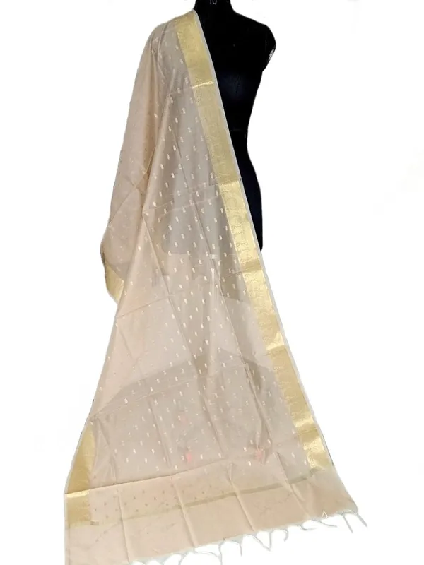 Beige_Chanderi_Premium_And_Elegant_Dupatta_For_Women