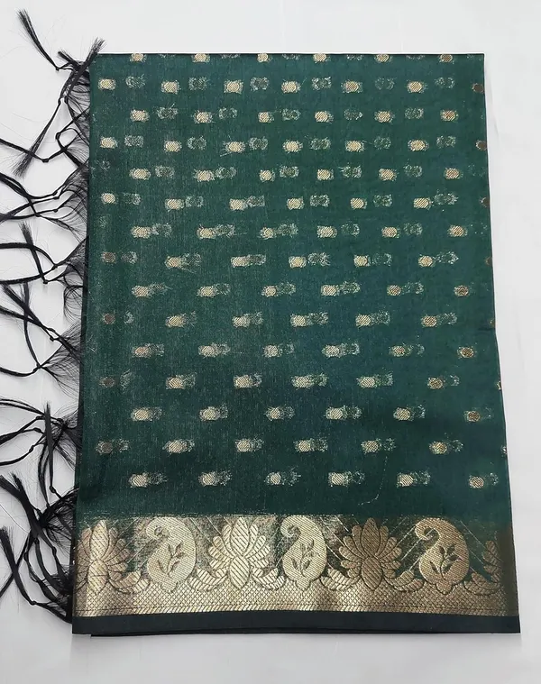 Dark_Green_Chanderi_Premium_And_Elegant_Dupatta_For_Women