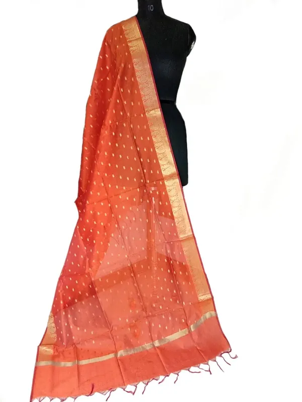 Orange_Chanderi_Premium_And_Elegant_Dupatta_For_Women