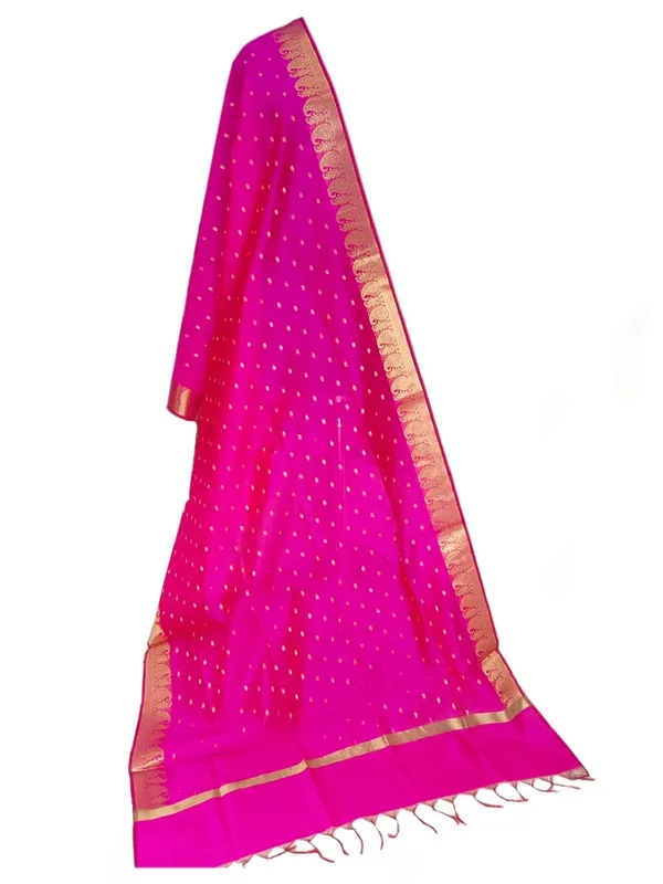 Dark_Pink_Chanderi_Premium_And_Elegant_Dupatta_For_Women