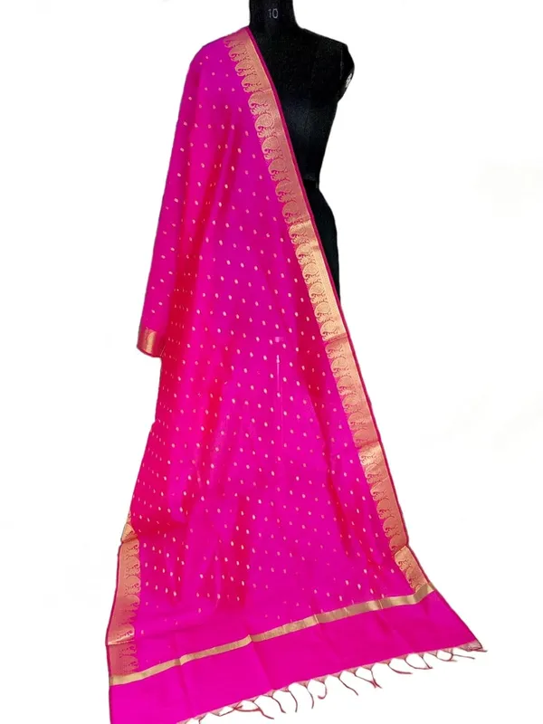 Dark_Pink_Chanderi_Premium_And_Elegant_Dupatta_For_Women