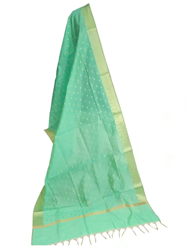 Light_Green_Chanderi_Premium_And_Elegant_Dupatta_For_Women