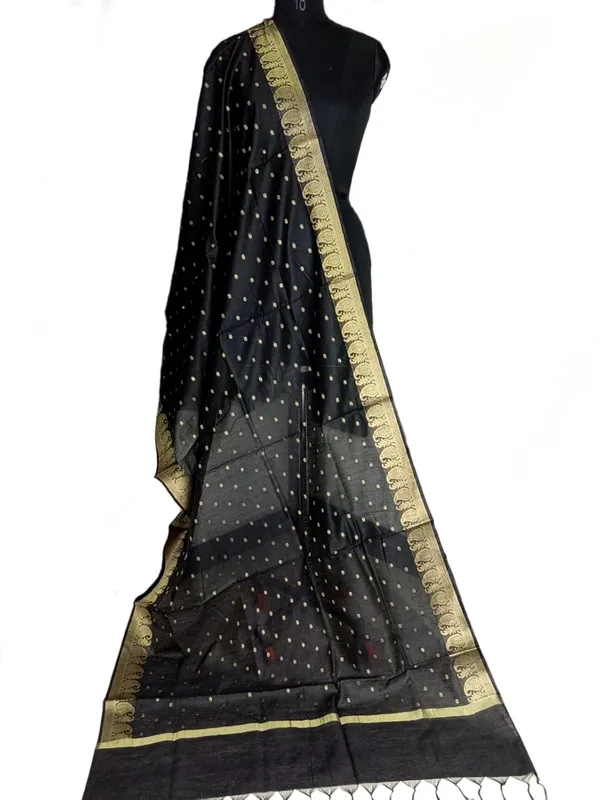 Black_Chanderi_Premium_And_Elegant_Dupatta_For_Women