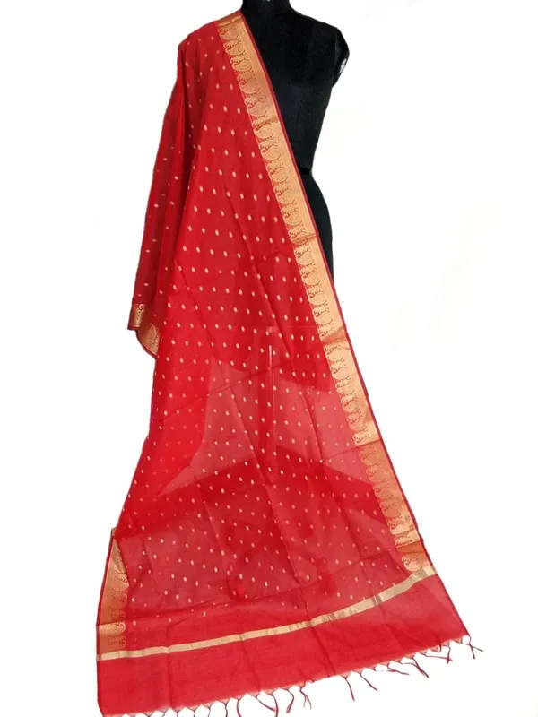 Red_Chanderi_Premium_And_Elegant_Dupatta_For_Women