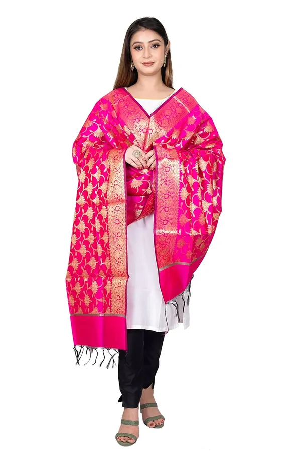 Dark_Pink_Art_Silk_Premium_And_Elegant_Dupatta_For_Women