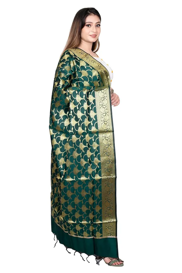 Dark_Green_Art_Silk_Premium_And_Elegant_Dupatta_For_Women