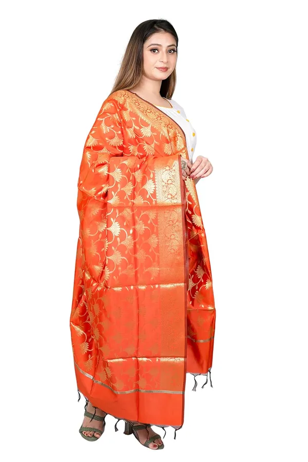 Orange_Art_Silk_Premium_And_Elegant_Dupatta_For_Women