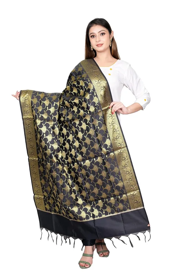 Black_Art_Silk_Premium_And_Elegant_Dupatta_For_Women