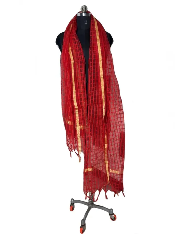 Red_Organza_Dupion_Premium_And_Elegant_Dupatta_For_Women