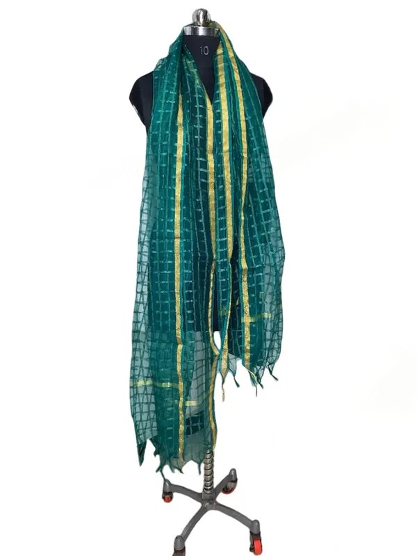 Teal_Organza_Dupion_Premium_And_Elegant_Dupatta_For_Women