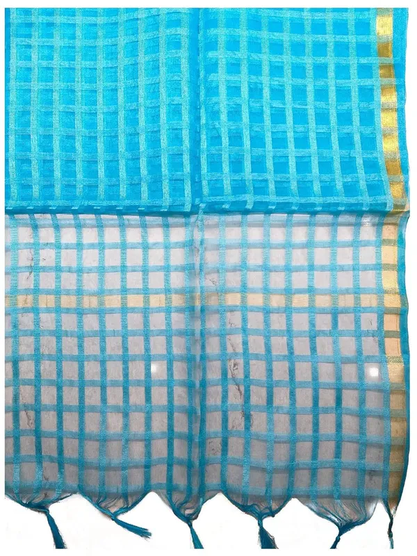 Aqua_Blue_Organza_Dupion_Premium_And_Elegant_Dupatta_For_Women