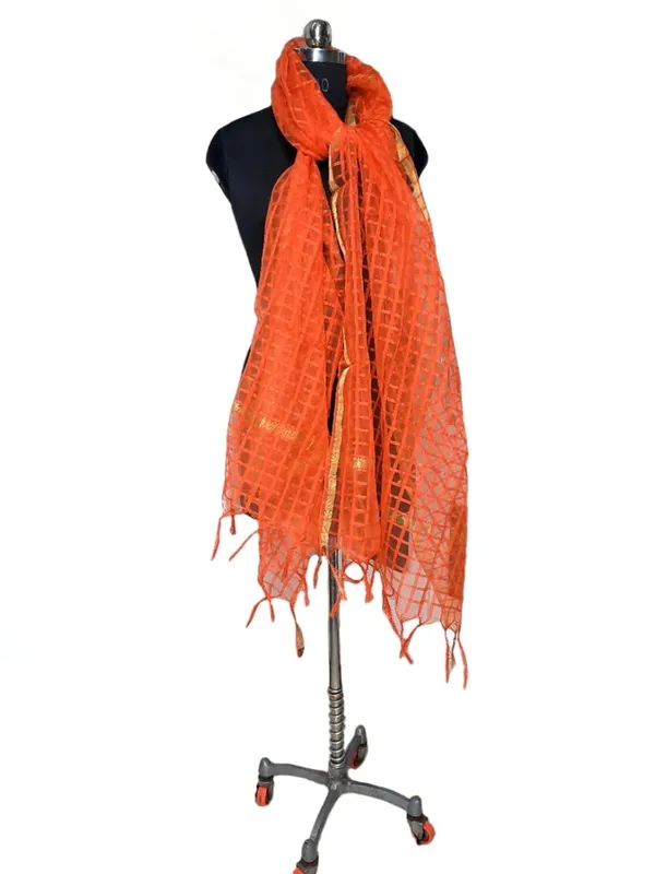Orange_Organza_Dupion_Premium_And_Elegant_Dupatta_For_Women
