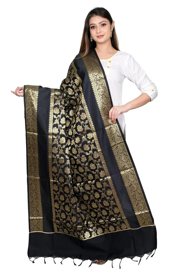 Black_Art_Silk_Premium_And_Elegant_Dupatta_For_Women