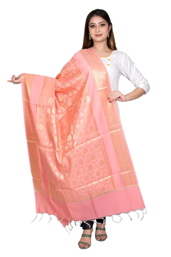 Peach_Art_Silk_Premium_And_Elegant_Dupatta_For_Women