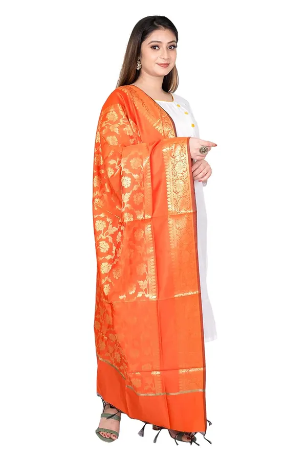 Orange_Art_Silk_Premium_And_Elegant_Dupatta_For_Women