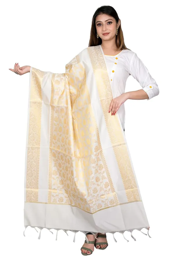 White_Art_Silk_Premium_And_Elegant_Dupatta_For_Women