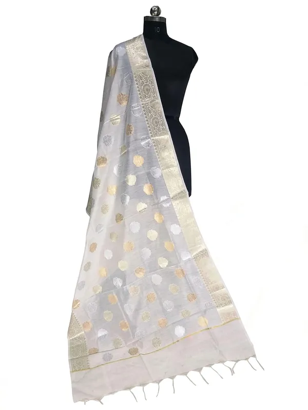 White_Cotton_Silk_Premium_And_Elegant_Dupatta_For_Women