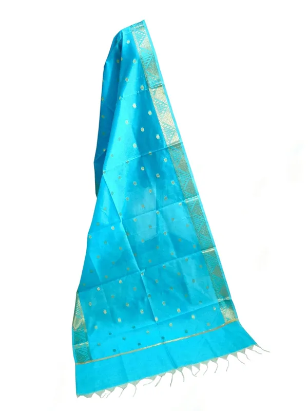Firozi_Dupion_Silk_Premium_And_Elegant_Dupatta_For_Women