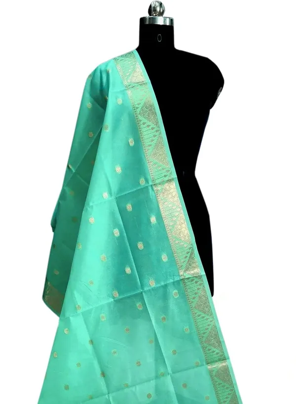 Light_Green_Dupion_Silk_Premium_And_Elegant_Dupatta_For_Women