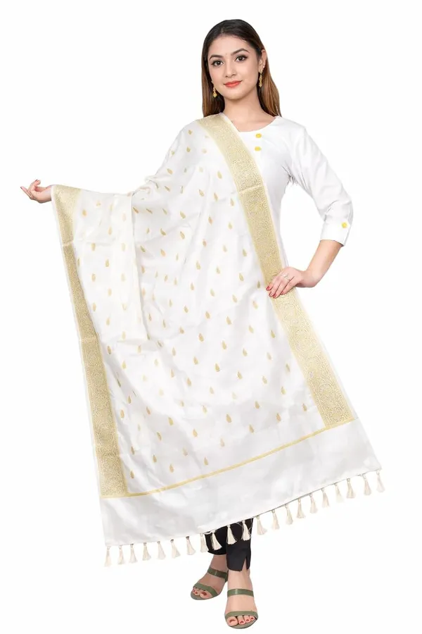 White_Art_Silk_Premium_And_Elegant_Dupatta_For_Women