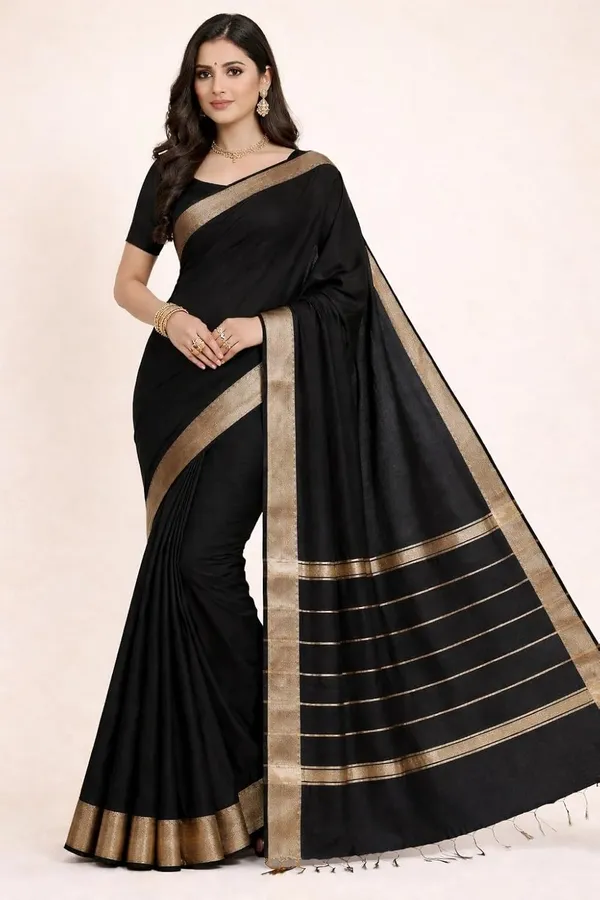 Black_Cotton_Silk_Premium_And_Elegant_Saree_For_Women