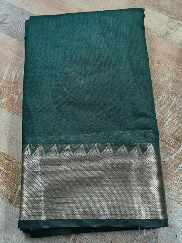 Bottle_Green_Cotton_Silk_Premium_And_Elegant_Saree_For_Women