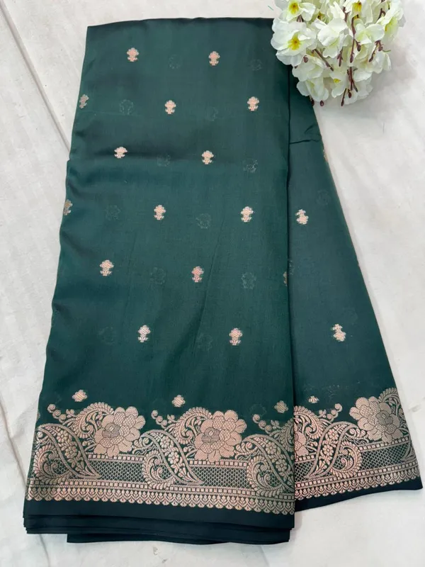 bottel_Green_butter_silk_Premium_And_Elegant_Saree_For_Women