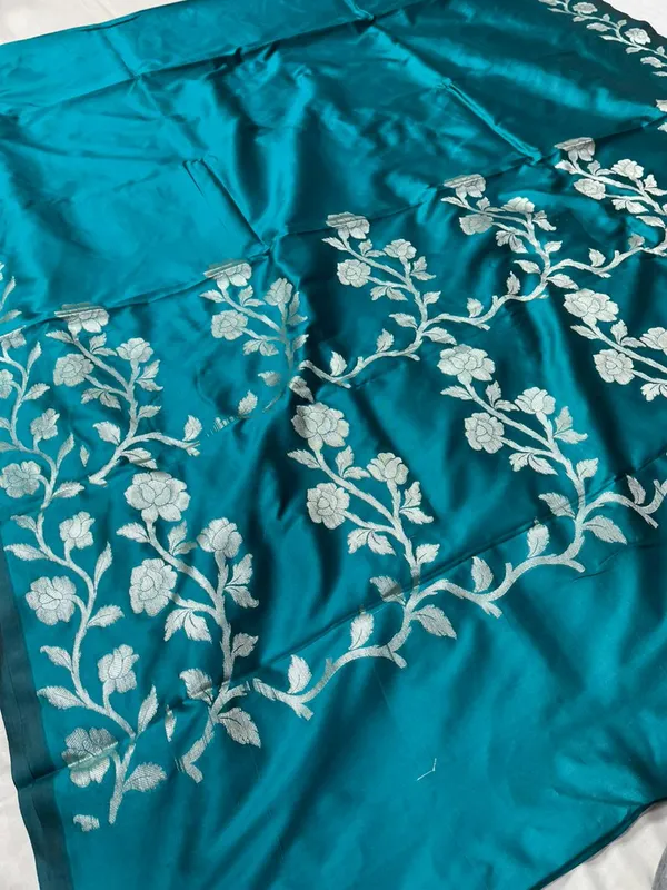 Teal_Blue_banarsi_butter_Silk_Premium_And_Elegant_Saree_For_Women