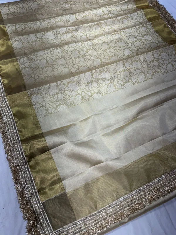 nita_ambani_inspire_Gold_Banarasi_brocked_Premium_And_Elegant_Saree_with_lace__For_Women