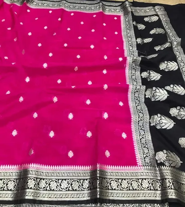 Pink_And_Black_Banarasi_jorjat_Silk_Premium_And_Elegant_Saree_For_Women