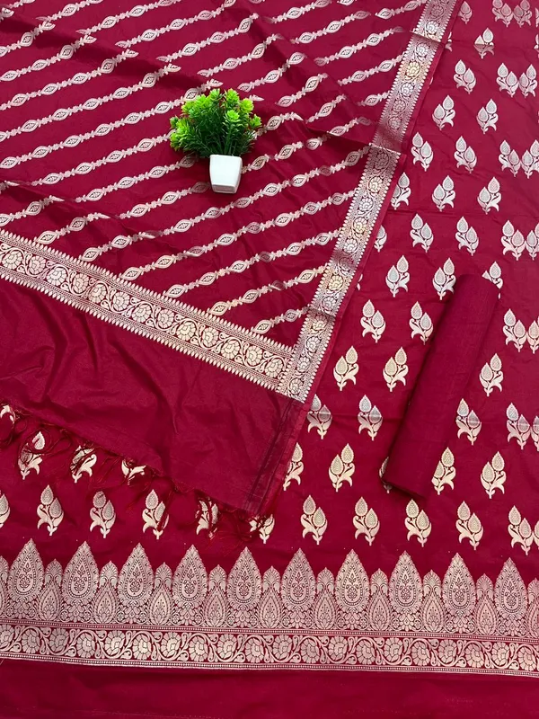 Maroon_Banarasi_katan_Silk_Premium_And_Elegant_Dress_Material_For_Women