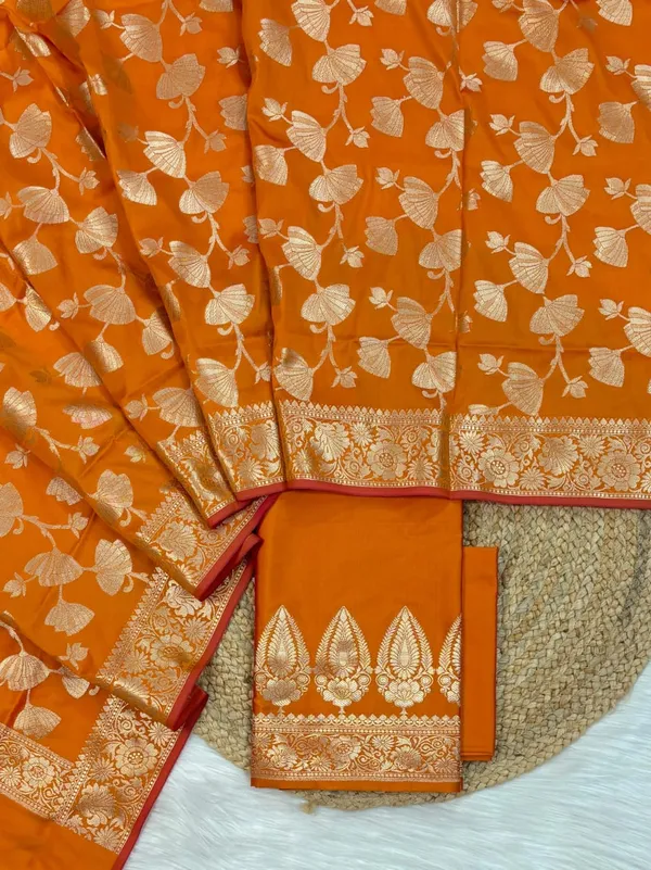 Orange_Silk_Premium_And_Elegant_dress_material_For_Women