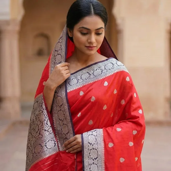 Red_And_Black_jorjat_Silk_Premium_And_Elegant_Saree_For_Women