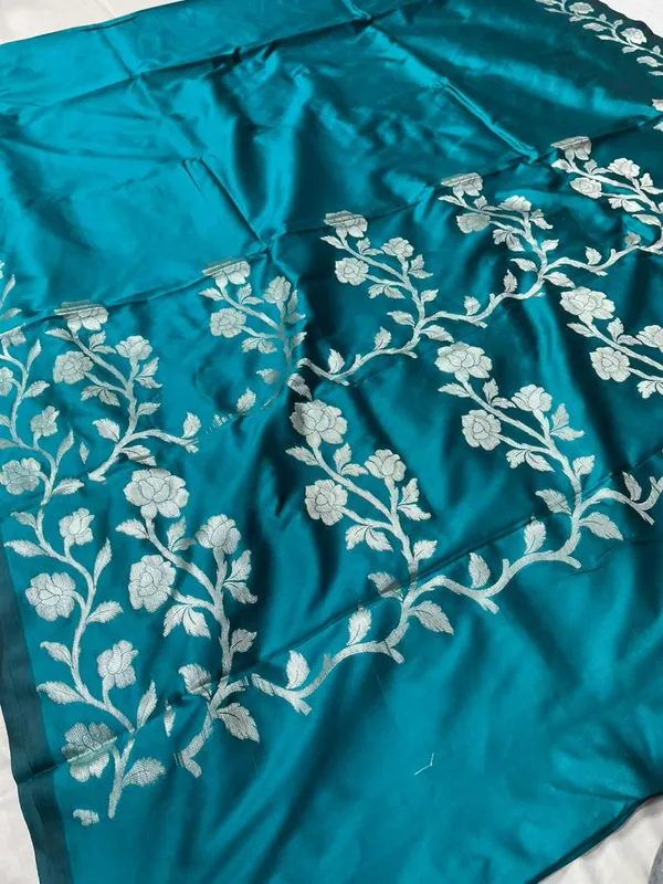 Teal_Blue_butter_Silk_Premium_And_Elegant_Saree_For_Women