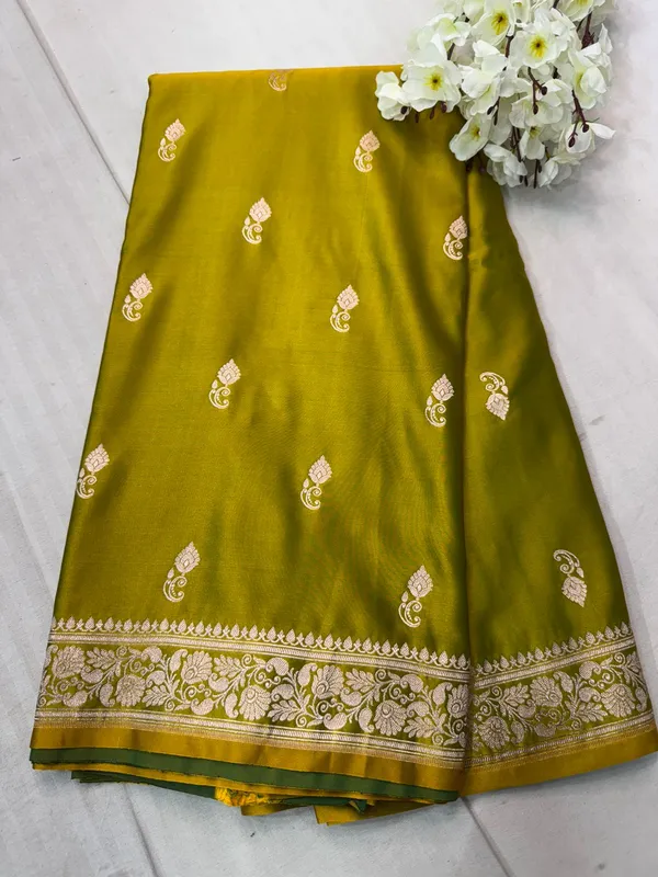 Olive_Green_Mashru_Katan_Silk_Premium_And_Elegant_Saree_For_Women