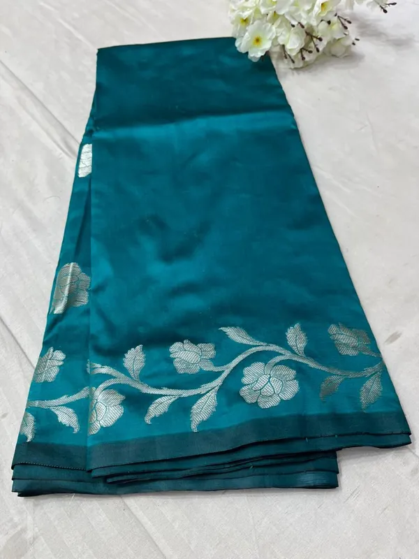Teal_Blue_butter_Silk_Premium_And_Elegant_Saree_For_Women