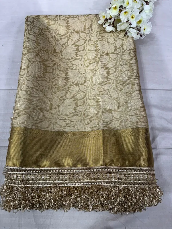 nita_ambani_inspire_Gold_Banarasi_brocked_Premium_And_Elegant_Saree_with_lace__For_Women