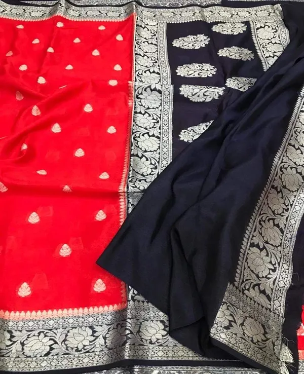 Red_And_Black_jorjat_Silk_Premium_And_Elegant_Saree_For_Women