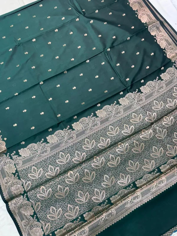 bottel_Green_butter_silk_Premium_And_Elegant_Saree_For_Women
