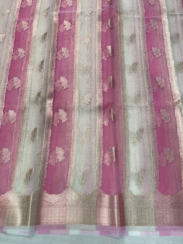 Pink_And_cream_Banarasi_kora_Silk_Premium_And_Elegant_Saree_For_Women