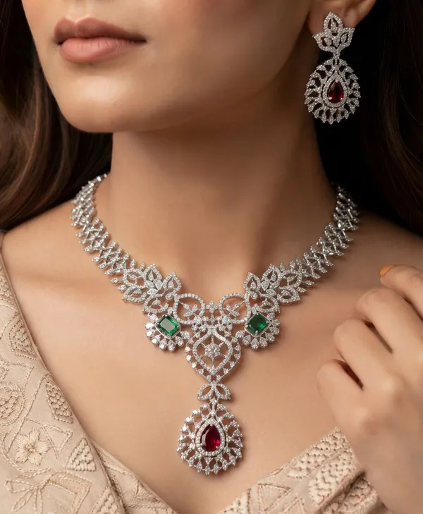 American_Diamond_necklace_set
