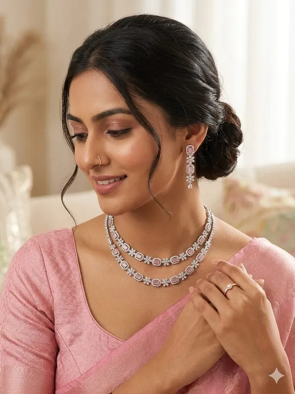 Silver_American_Diamond_Layered_Necklace_Set_For_Women
