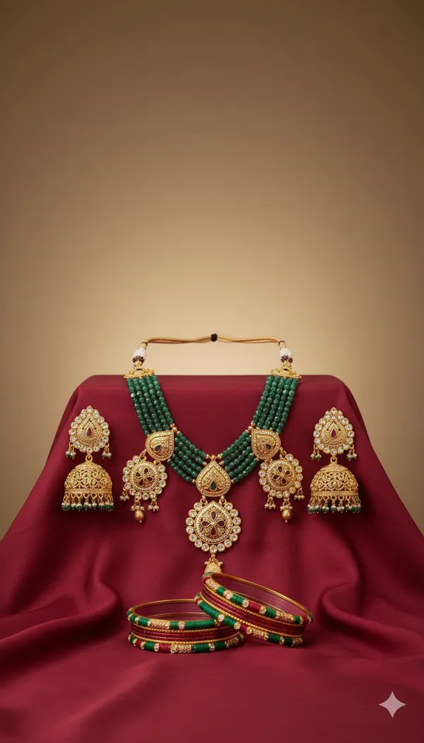 Green_Gold_Copper_Crystal_Beads_Temple_Necklace_Set_For_Women