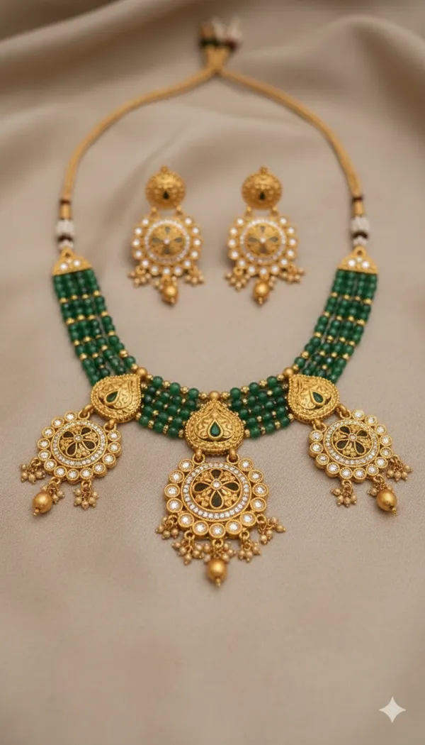 Green_Gold_Copper_Crystal_Beads_Temple_Necklace_Set_For_Women