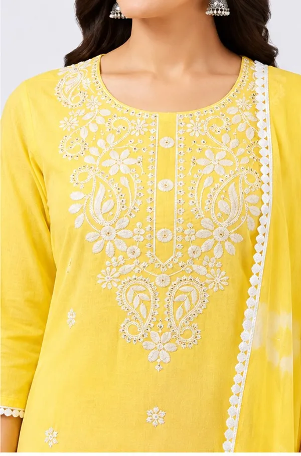 3_Piece_Lemon_Yellow_Straight_Kurta_Set_with_Shibori_Tie-Dye_Dupatta