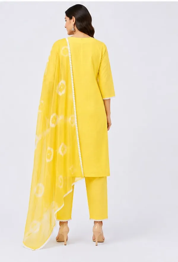 3_Piece_Lemon_Yellow_Straight_Kurta_Set_with_Shibori_Tie-Dye_Dupatta